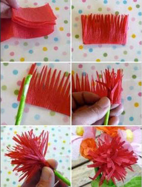 2 - Flor de papel crepom